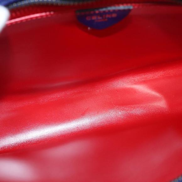 CELINE Chain Shoulder Bag Leather Multicolor Gold Auth BD096A - Picture 11 of 16